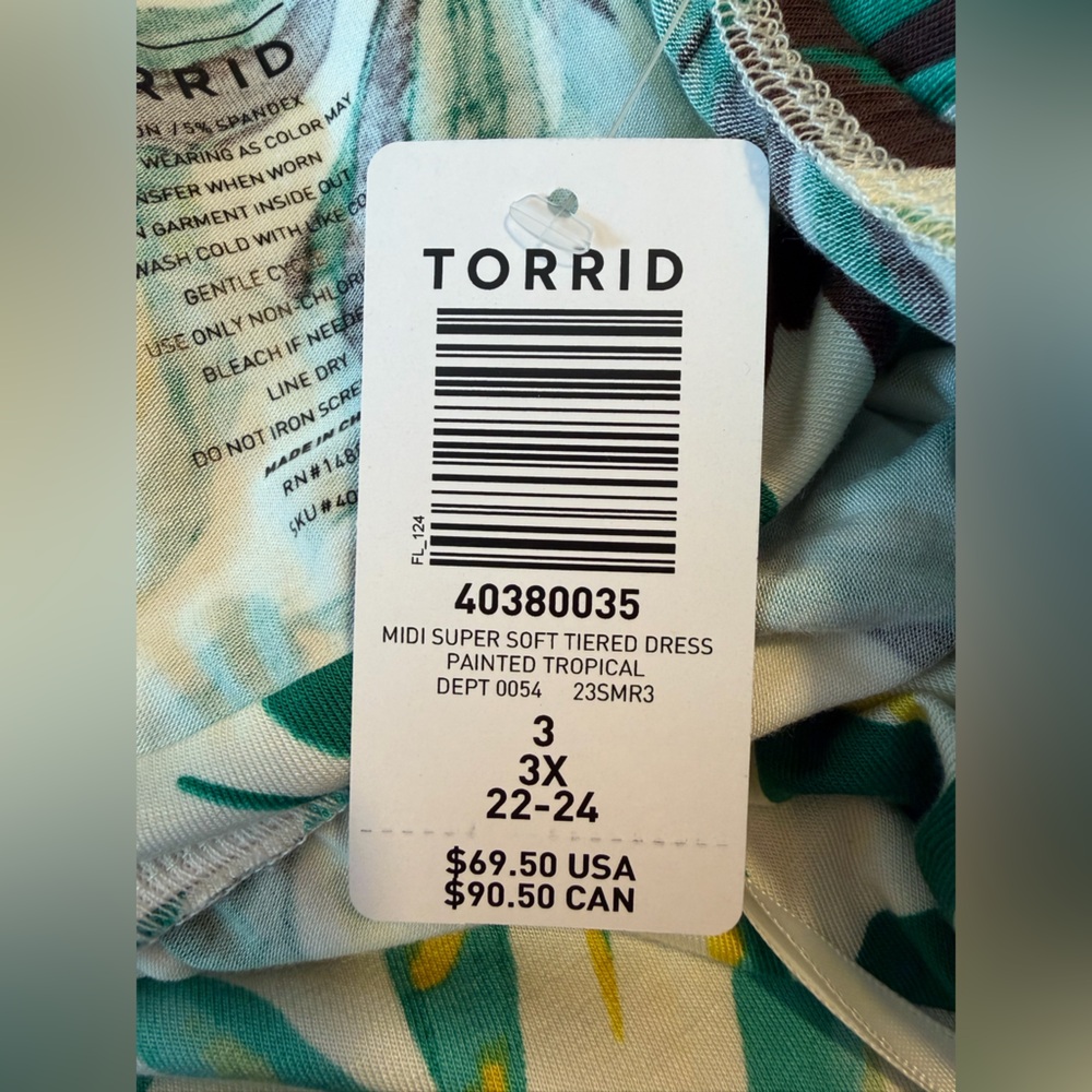 NWT Torrid Super Soft Tropical Print Midi Dress - Torrid Size 3 (22-24, 3X) - Picture 16 of 16
